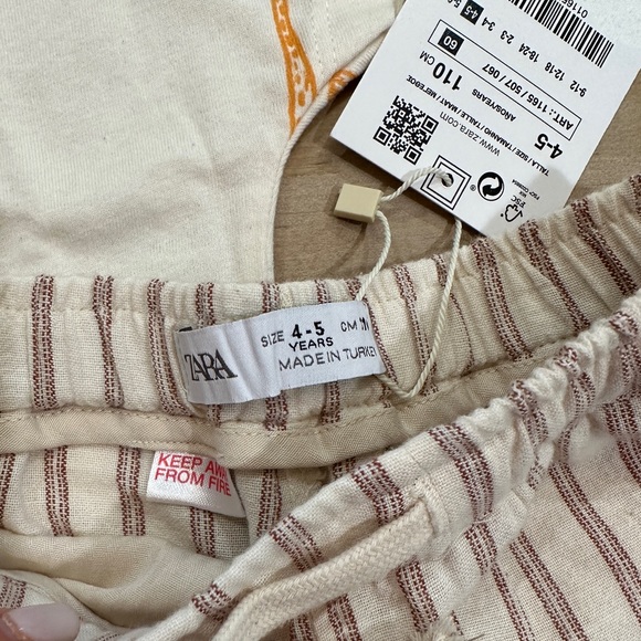 Zara boys tee shirt linen striped shorts matching set palm trees beach - Picture 6 of 12